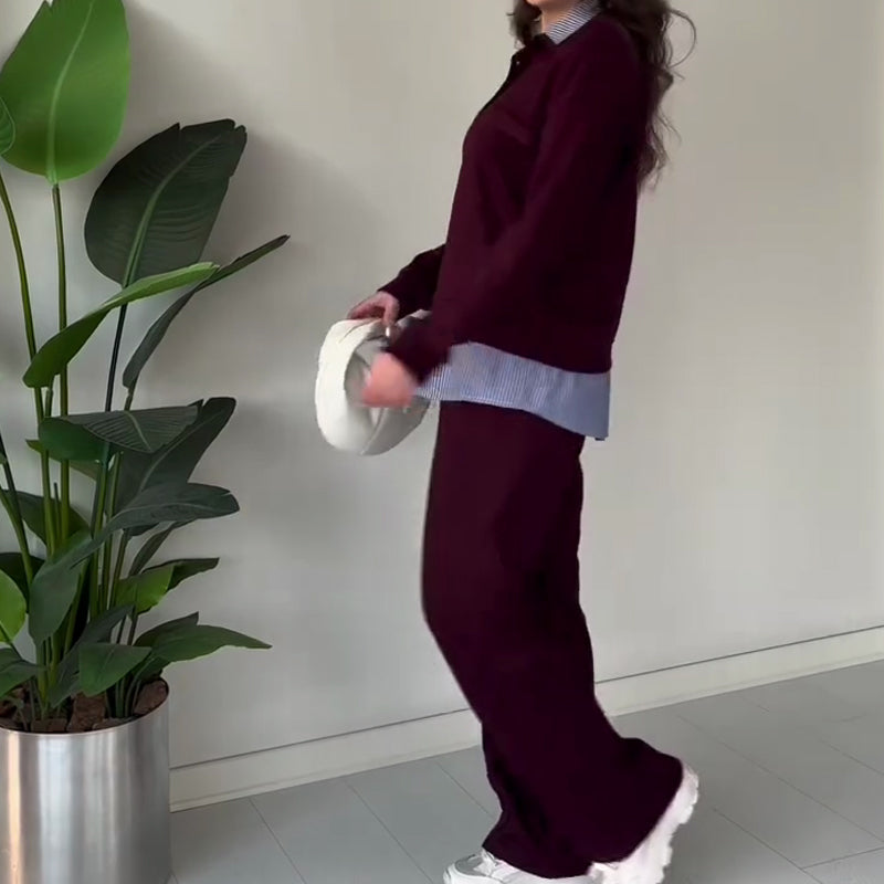Women's Casual Long-Sleeve Top and Pants 2-Piece Set🔥
