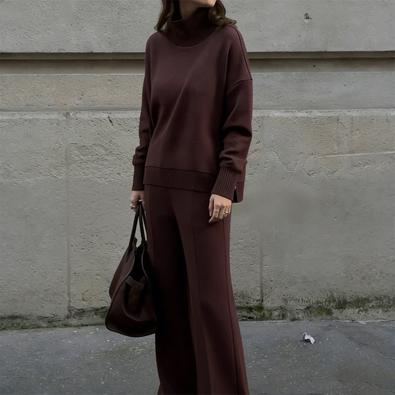 💥High-Neck Side-Zip Sweatshirt & Pants Set 👚👖