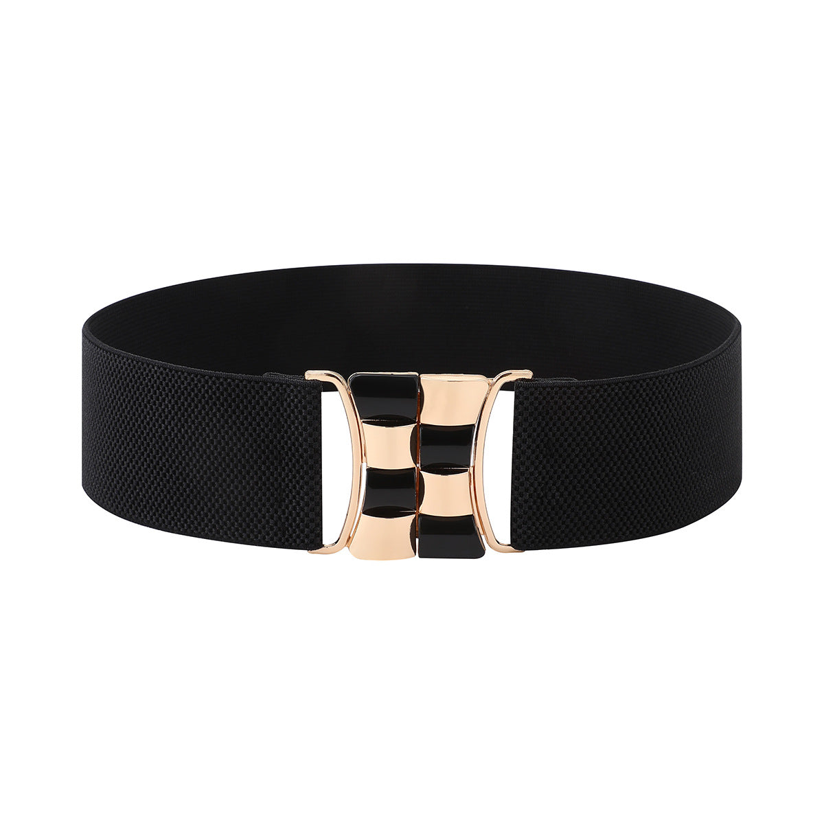 Women's Vintage Gold Buckle High Elastic Leather Belt