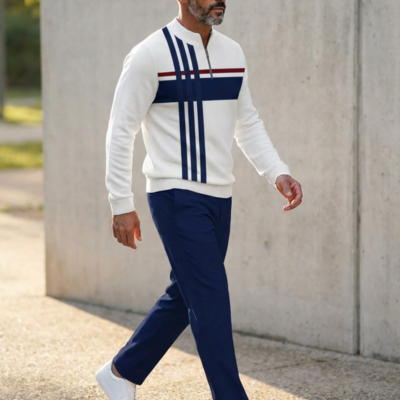 Men's Graphic Print Pullover & Pants Set – Street Style, Comfort Fit & Casual Look 👖