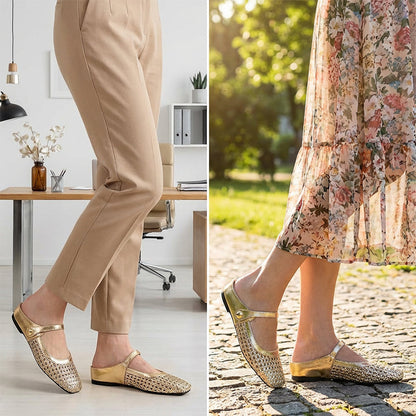 Women's Woven Square-Toe Mary Jane Mules