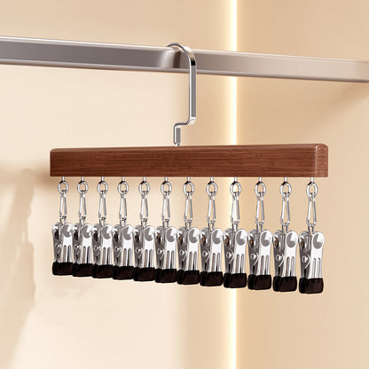 👕360° Swivel Multi-Hook Wardrobe Organizer--10 clips