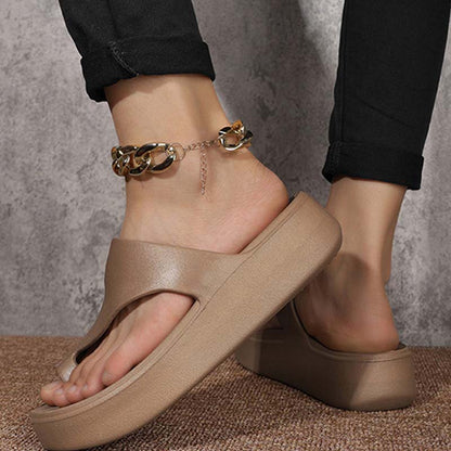 Trendy Toe-Loop Platform Sandals – Lightweight & All-Match for Daily Wear