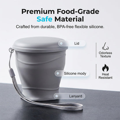 Collapsible Silicone Travel Cup with Lid