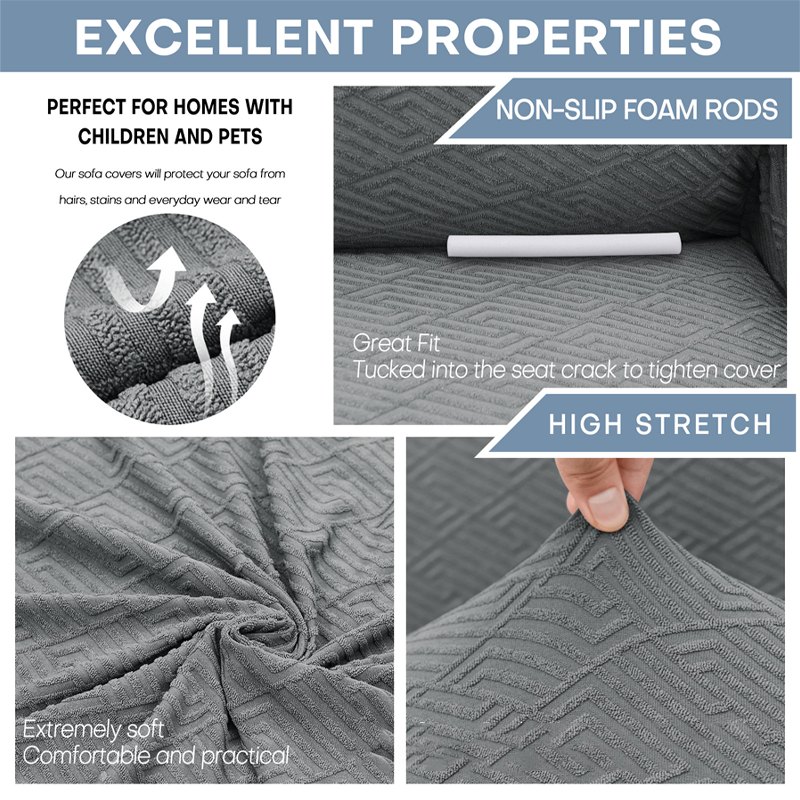 🔥Jacquard Sofa Cover with High Elasticity and Anti-slip Straps