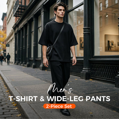 👔Men's T-Shirt & Wide-Leg Pants 2-Piece Set