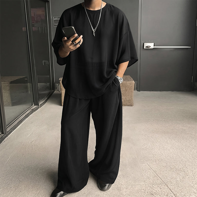 👔Men's T-Shirt & Wide-Leg Pants 2-Piece Set