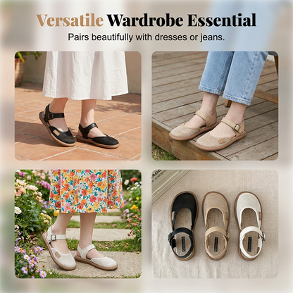 Breathable Mesh Flat Sandals with Ankle Strap
