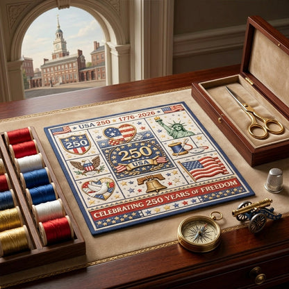🎁Hot sale🧵USA 250th Anniversary Commemorative Cross Stitch Kit