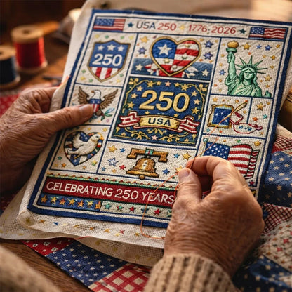 🎁Hot sale🧵USA 250th Anniversary Commemorative Cross Stitch Kit