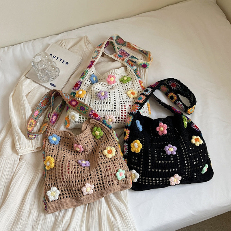 ✨ Women's Crochet Ethnic Bag – Bohemian, Spacious, Versatile 🌼
