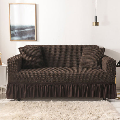 Bubble Texture Elastic Ruffled Sofa Cover