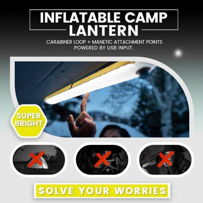 🏕️💨 Inflatable Go-Anywhere Camp Lantern – Collapsible, Lightweight, USB Rechargeable, Water Resistant. Perfect for Camping, Hiking, or Emergency Kits! 🔦✨🌲