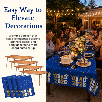 "Grad 2026" Confetti Tablecloth