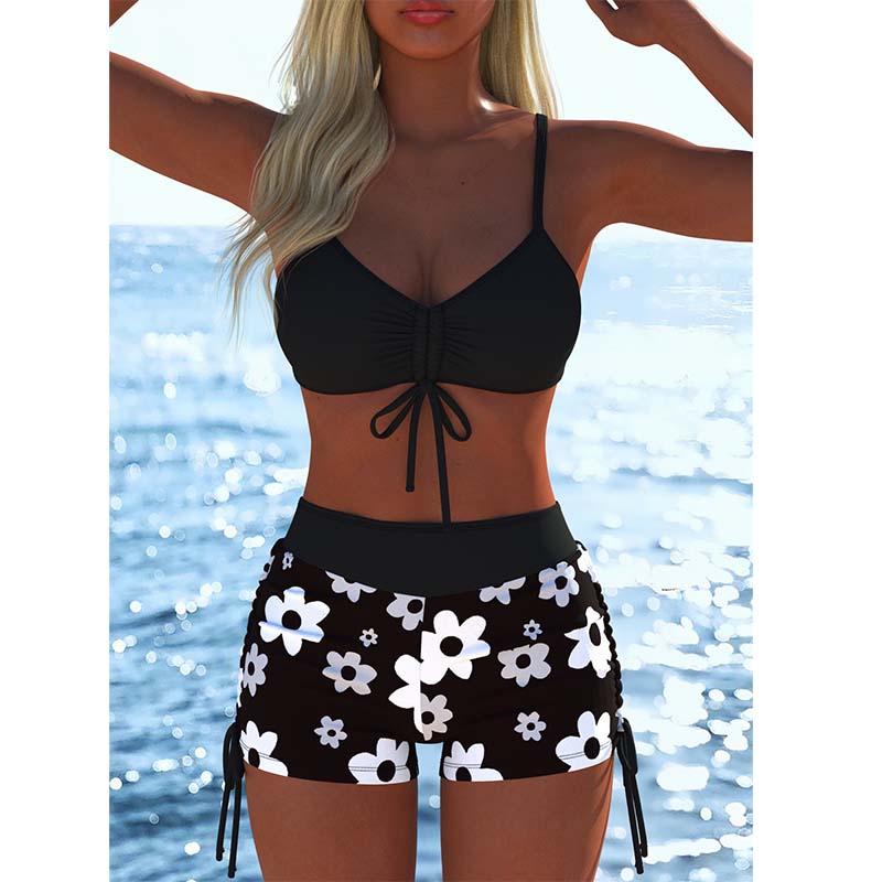 ⏳Time-Limited Special⏰Women's Bikini Set – Drawstring Top, Boy Shorts, Multiple Styles 🏖️