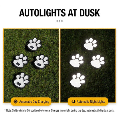Solar Paw Print Garden Lights