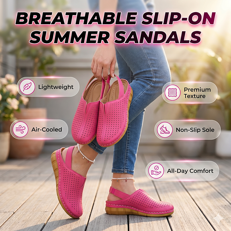 🏖️👡 Women’s Perforated Sandals – All-Day Comfort with a Chic Lift 💖