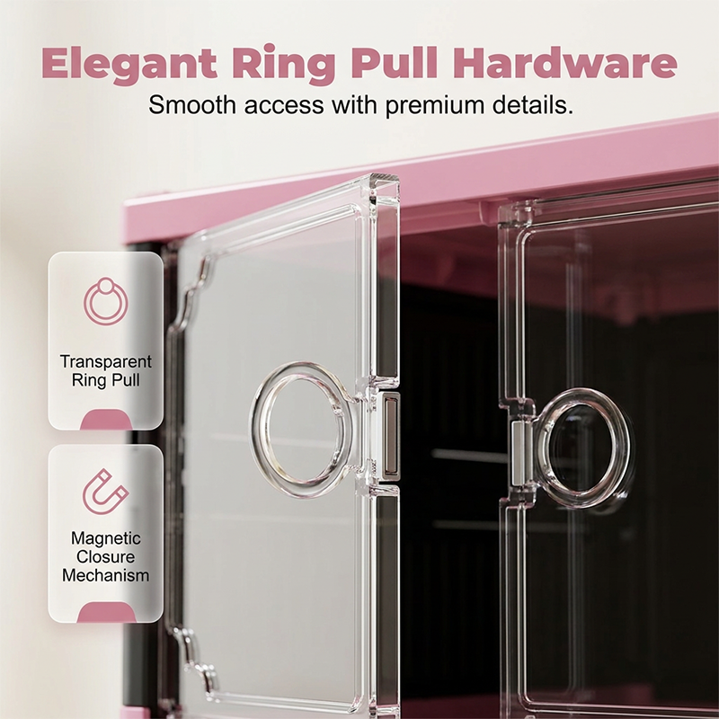 Foldable & Stackable Shoe Cabinet with Clear Doors