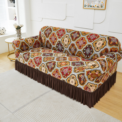 🛋️High-Stretch Sofa Slipcover – Ruffled Hem & Full Protection