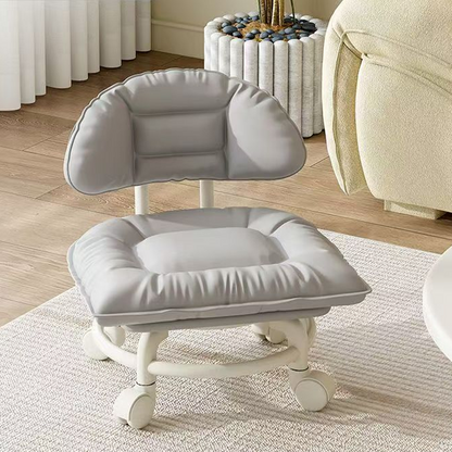 🪑 Rolling Low Stool with Backrest – Padded seat & silent casters – comfortable and mobile 🛠️