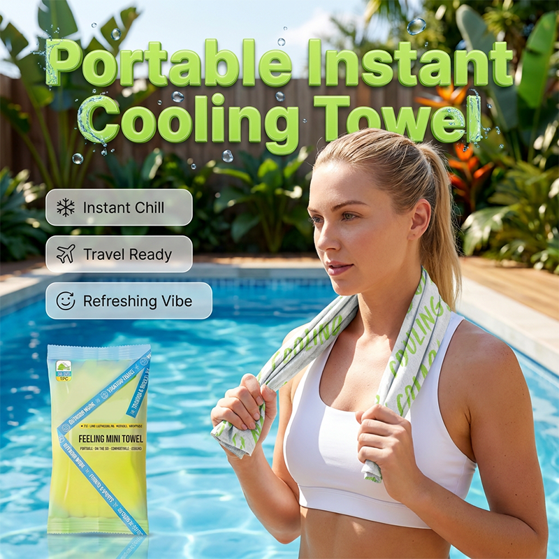 💦 Instant Cooling Towel – portable, breathable, perfect for workouts & travel!