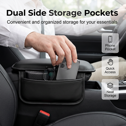 🚗Car Center Console Armrest Cover with Side Storage Pockets, Soft Protective Cushion Organizer