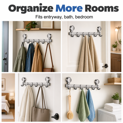 🚪📌 Suction Cup Over Door Hook Rack – Tool-Free Install, Strong Hold, No Drilling & Clutter-Free Entryway ✨