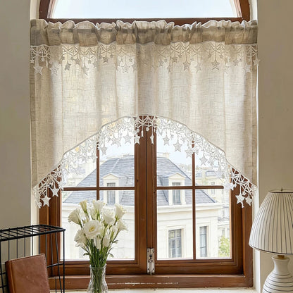 ⏳Limited-time 50% off💥Versatile Country Style Curtain with Star Lace Trim⭐️