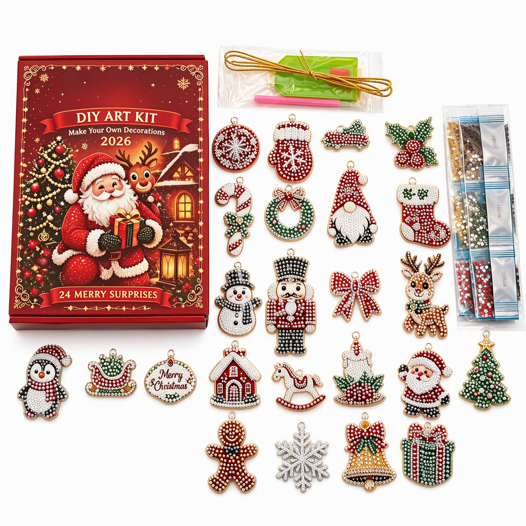 24-Day Christmas Countdown Ornament DIY Kit🎄🎅📅
