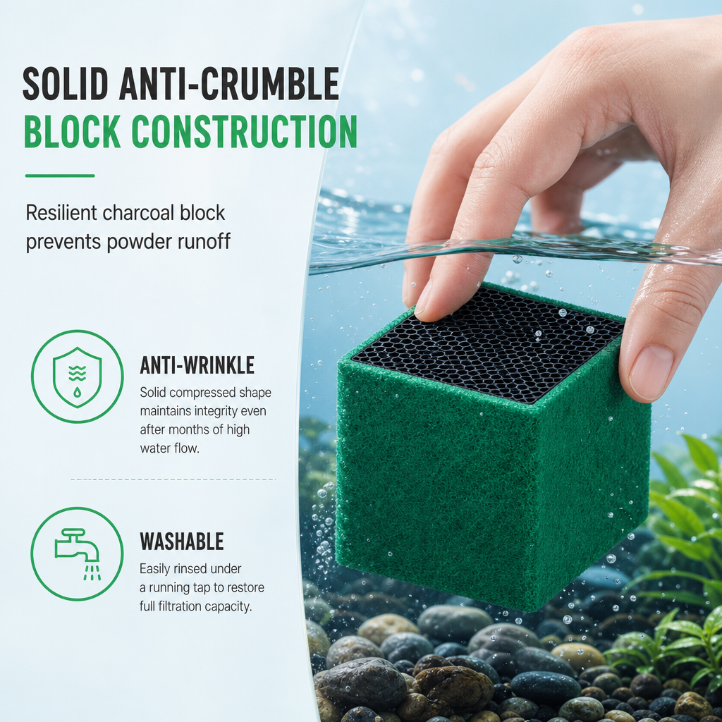 🐠💧 50% OFF! Activated Carbon Filter Cube – honeycomb filtration clears cloudy water, removes odors. Anti-crumble block for crystal-clear aquarium! 🛡️✅