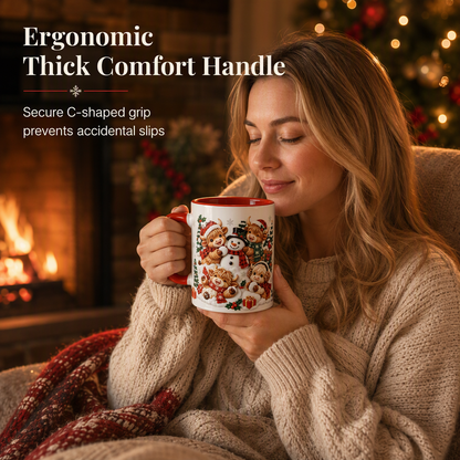 ☕✨Festive Highland Cow & Snowman Ceramic Mugs – Add a Little Christmas Magic to Every Sip!