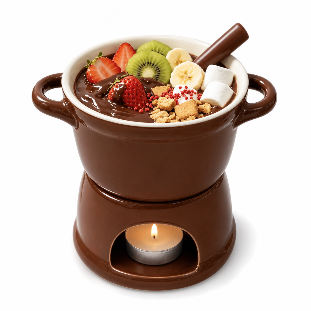 Christmas Ceramic Chocolate Fondue Mug Set