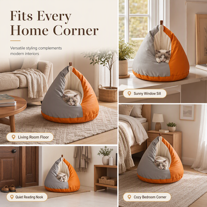 Warm Semi Enclosed Cat Bed Sleeping Bag
