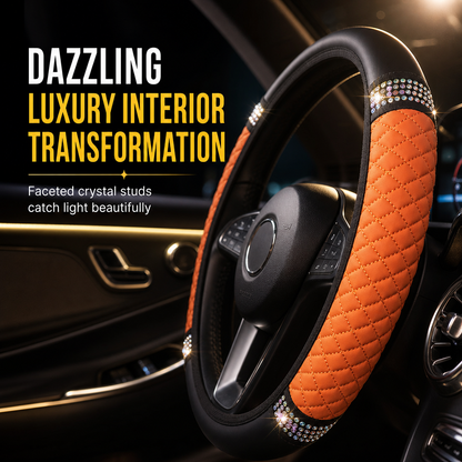 ⏳Time-Limited Special ⏰ Rhinestone Steering Wheel Cover – Sparkling, Quilted, Luxury 🚗