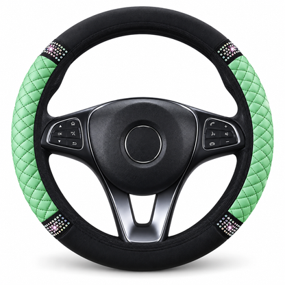 ⏳Time-Limited Special ⏰ Rhinestone Steering Wheel Cover – Sparkling, Quilted, Luxury 🚗